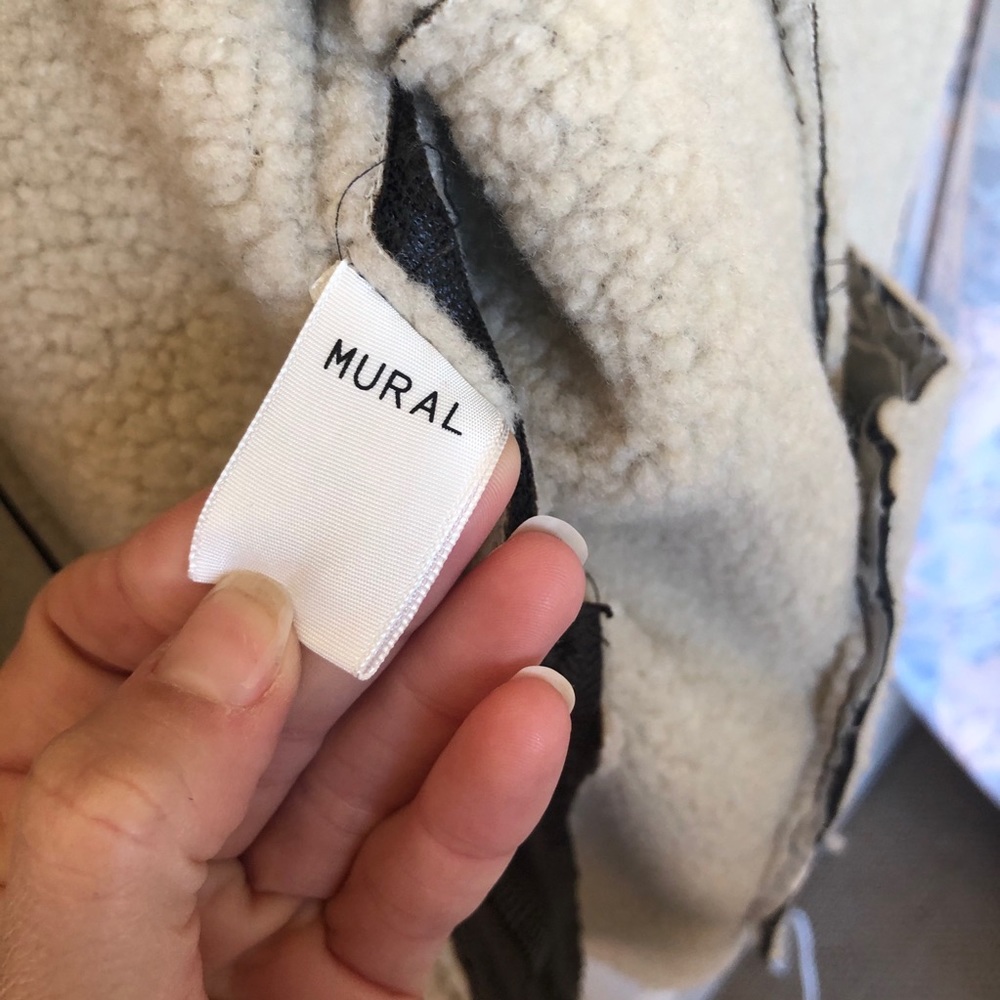 Nordstrom Mural Faux Shearling Moto Jacket Size L - Picture 13 of 16